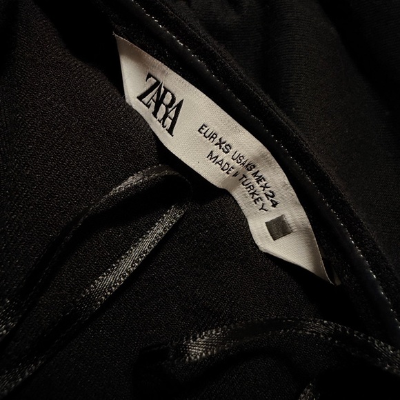 Zara Strapless Ruched Midi Dress - Black Size XS - Picture 7 of 7